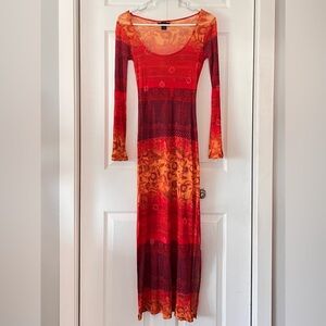 Moda International Mesh Multiprint Maxi Dress